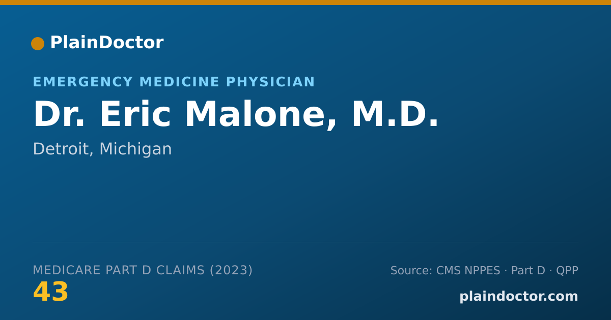 Shareable card for Eric Malone, M.D. - Emergency Medicine Physician, Detroit, MI
