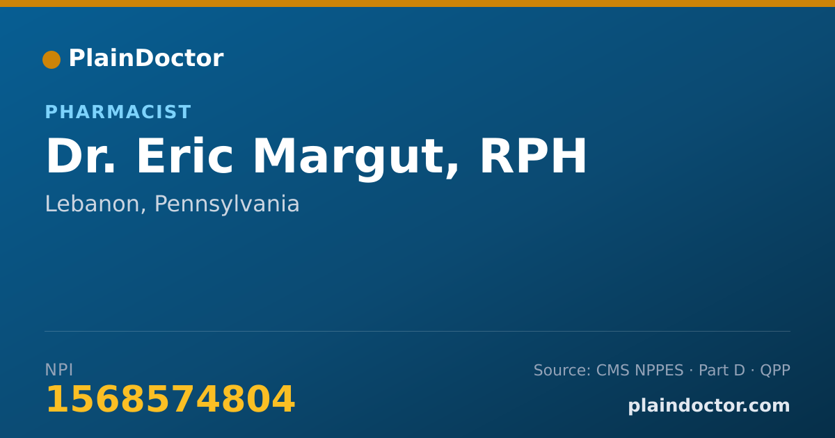 Shareable card for Eric Margut, RPH - Pharmacist, Lebanon, PA