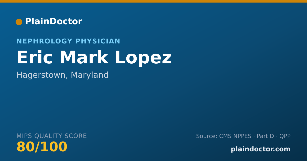 Shareable card for Eric Mark Lopez - Nephrology Physician, Hagerstown, MD