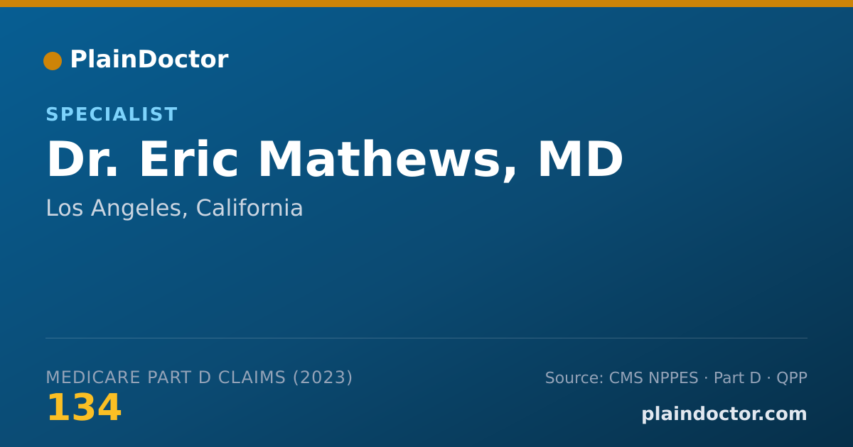 Shareable card for Eric Mathews, MD - Specialist, Los Angeles, CA