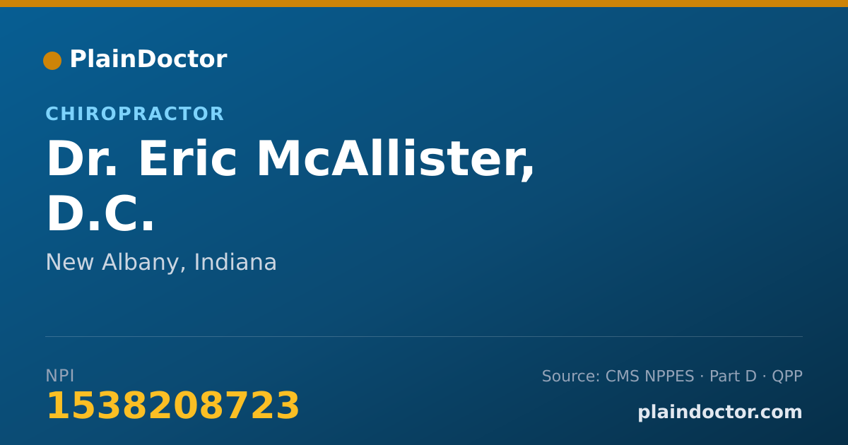 Shareable card for Eric McAllister, D.C. - Chiropractor, New Albany, IN