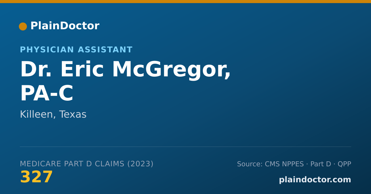 Shareable card for Eric McGregor, PA-C - Physician Assistant, Killeen, TX