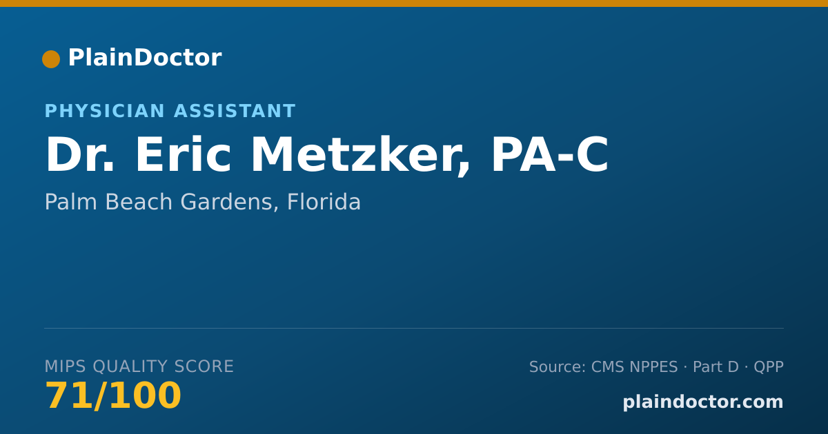 Shareable card for Eric Metzker, PA-C - Physician Assistant, Palm Beach Gardens, FL