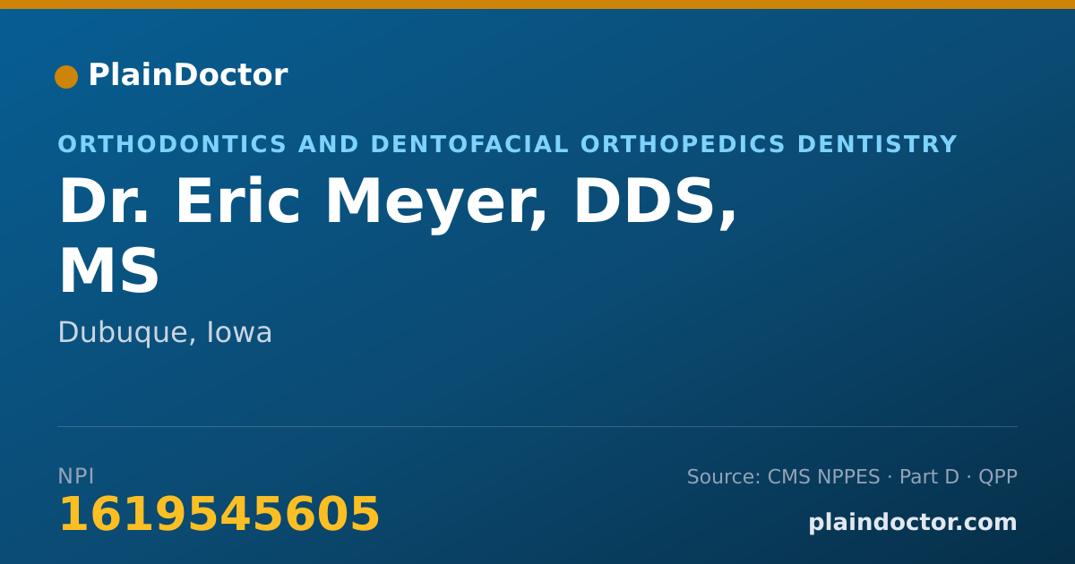 Shareable card for Eric Meyer, DDS, MS - Orthodontics and Dentofacial Orthopedics Dentistry, Dubuque, IA