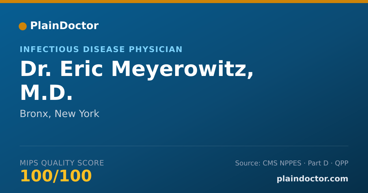 Shareable card for Eric Meyerowitz, M.D. - Infectious Disease Physician, Bronx, NY