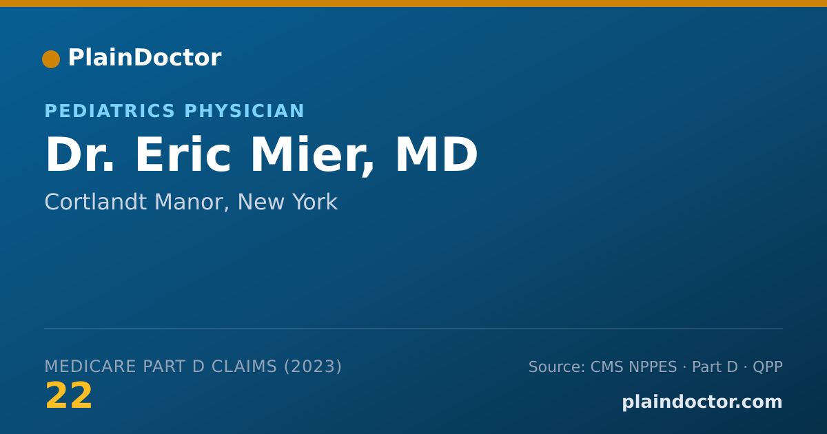 Shareable card for Eric Mier, MD - Pediatrics Physician, Cortlandt Manor, NY