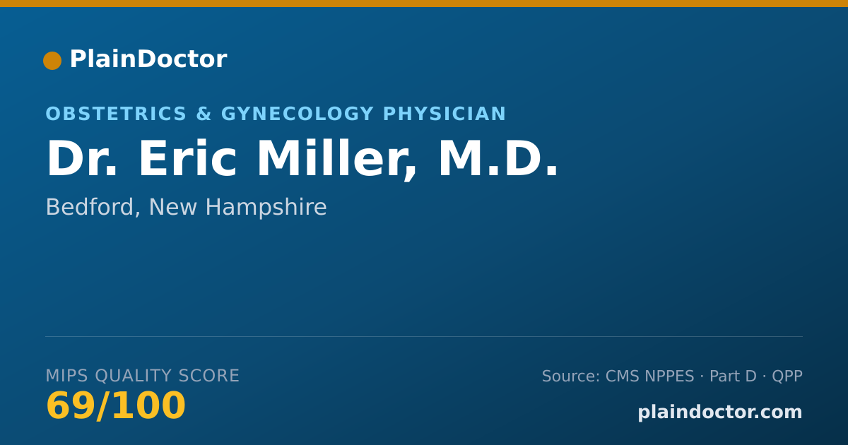 Shareable card for Eric Miller, M.D. - Obstetrics & Gynecology Physician, Bedford, NH