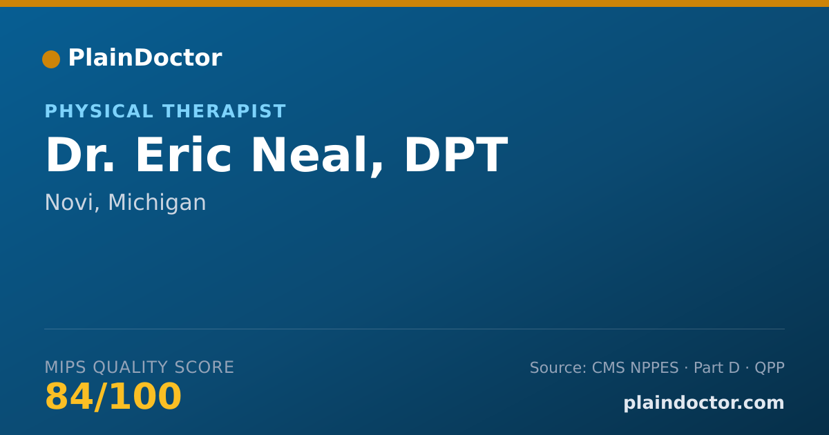 Shareable card for Eric Neal, DPT - Physical Therapist, Novi, MI