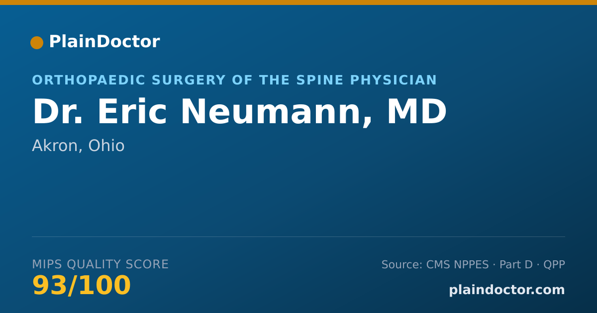 Shareable card for Eric Neumann, MD - Orthopaedic Surgery of the Spine Physician, Akron, OH