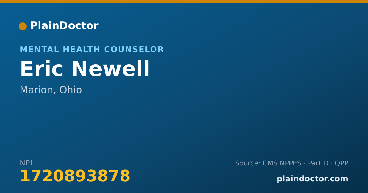 Shareable card for Eric Newell - Mental Health Counselor, Marion, OH