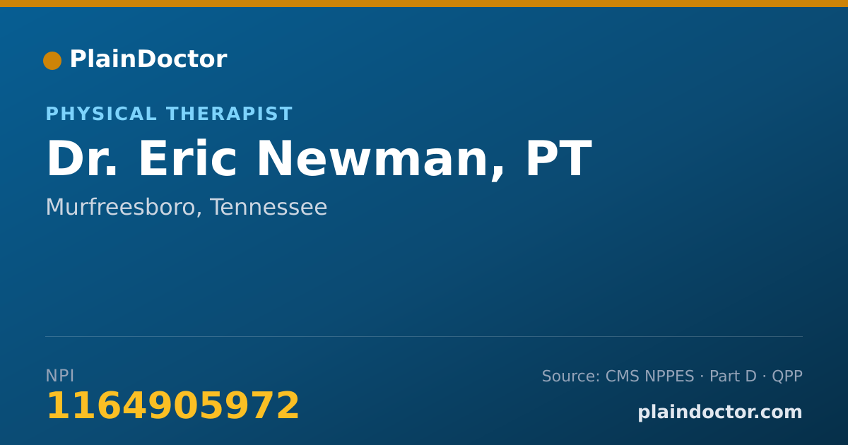 Shareable card for Eric Newman, PT - Physical Therapist, Murfreesboro, TN