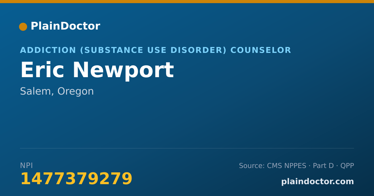 Shareable card for Eric Newport - Addiction (Substance Use Disorder) Counselor, Salem, OR