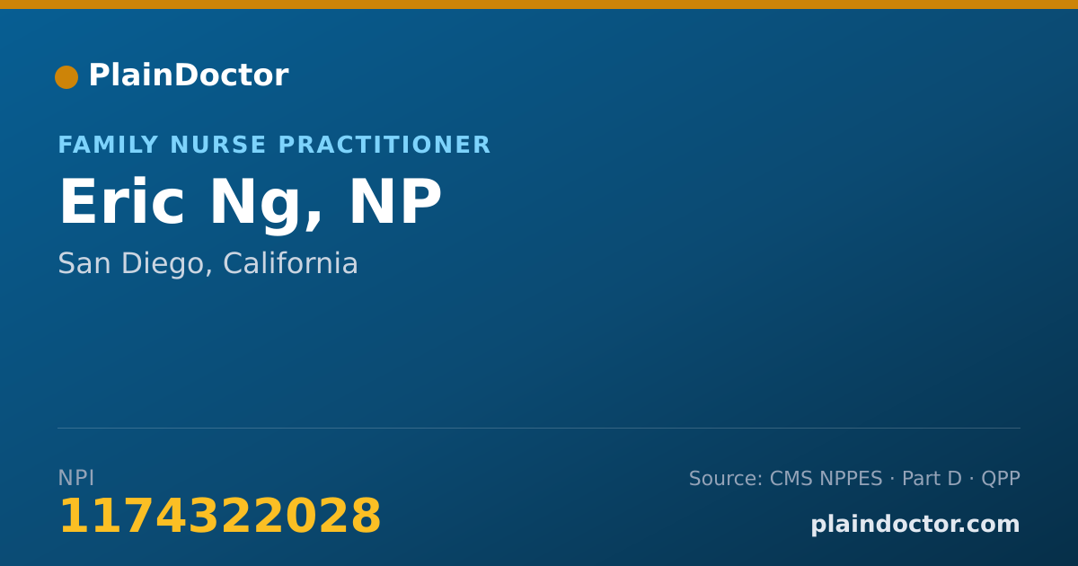 Shareable card for Eric Ng, NP - Family Nurse Practitioner, San Diego, CA