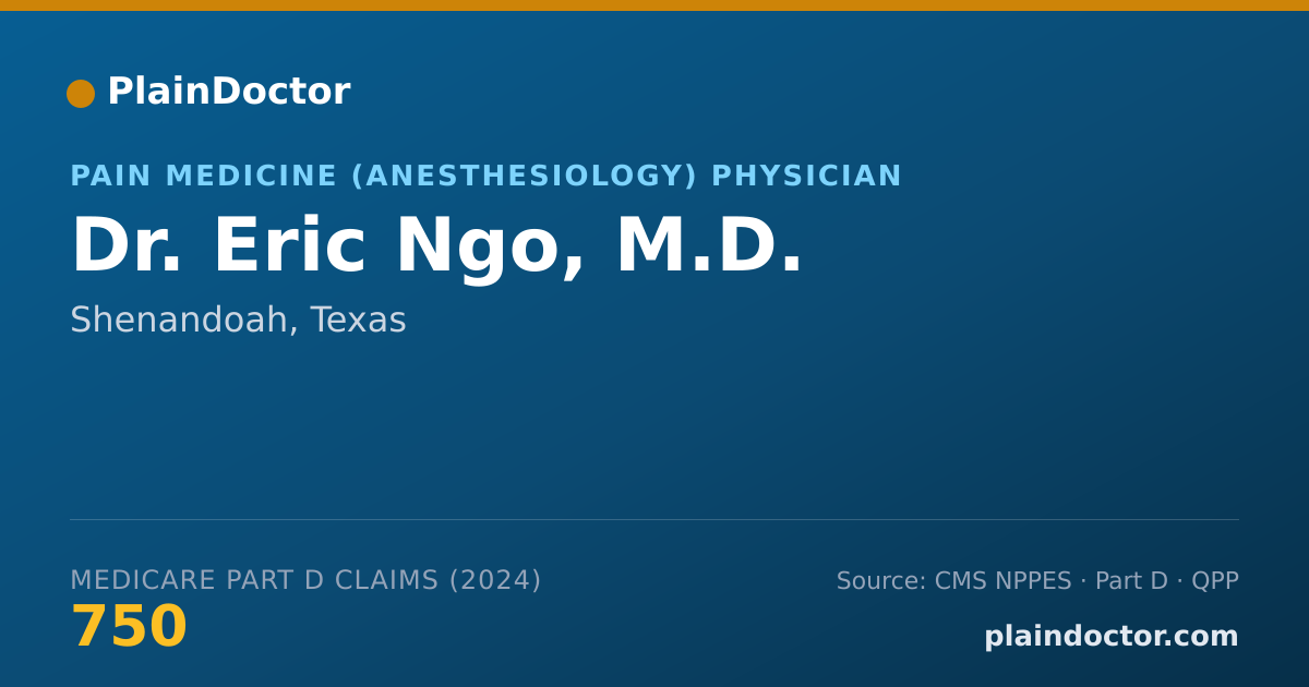 Shareable card for Eric Ngo, M.D. - Pain Medicine (Anesthesiology) Physician, Shenandoah, TX