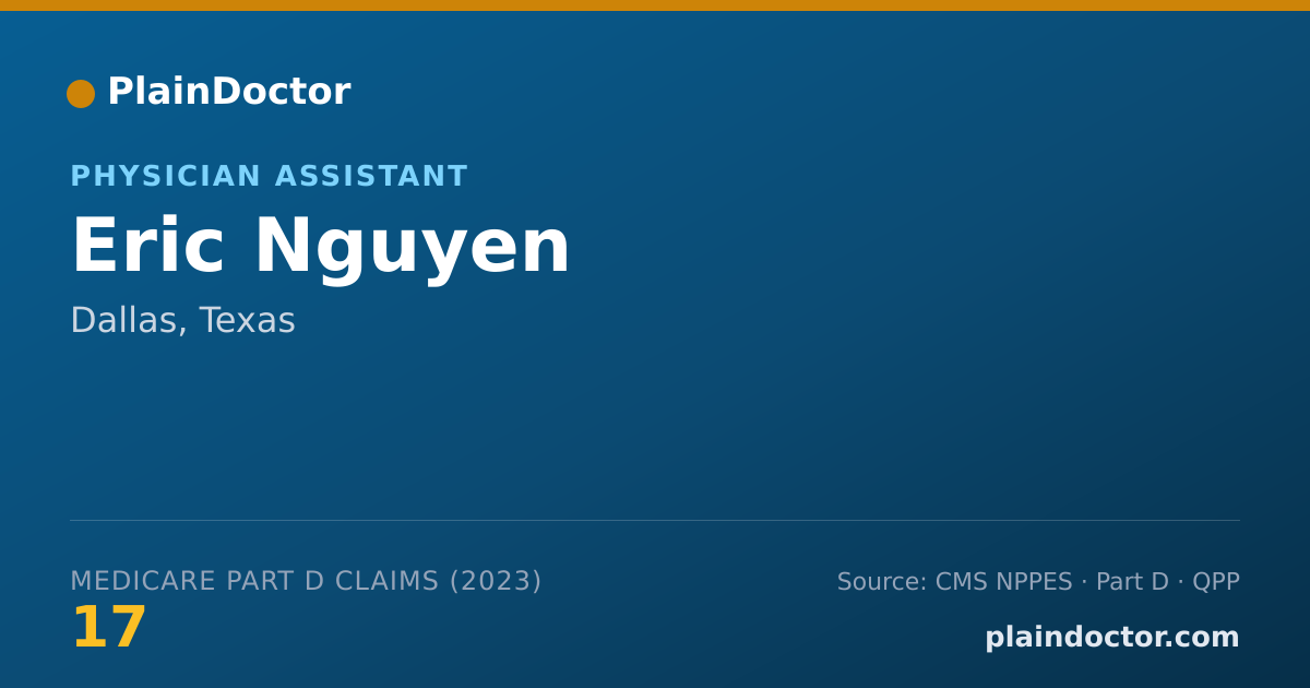 Shareable card for Eric Nguyen - Physician Assistant, Dallas, TX