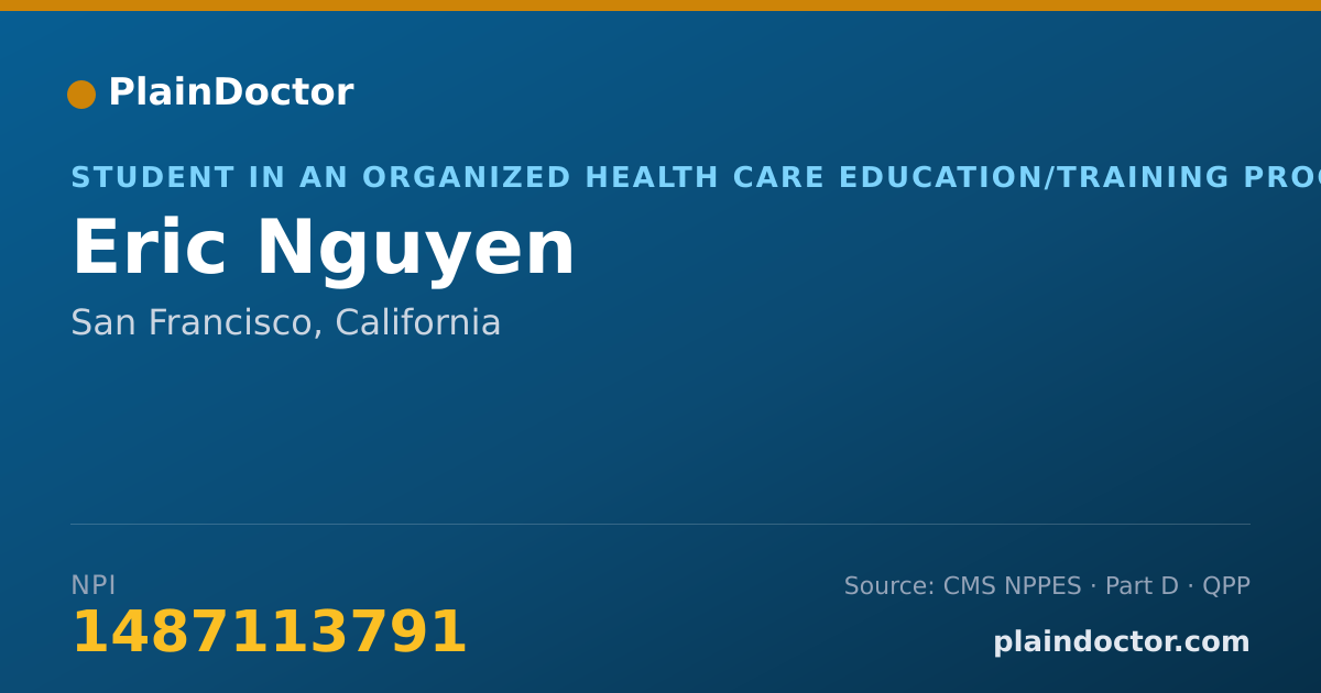 Shareable card for Eric Nguyen - Anatomic Pathology & Clinical Pathology Physician, San Francisco, CA