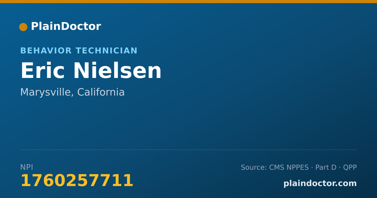 Shareable card for Eric Nielsen - Behavior Technician, Marysville, CA