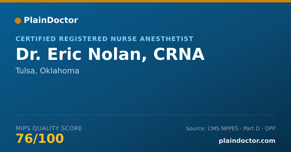 Shareable card for Eric Nolan, CRNA - Certified Registered Nurse Anesthetist, Tulsa, OK