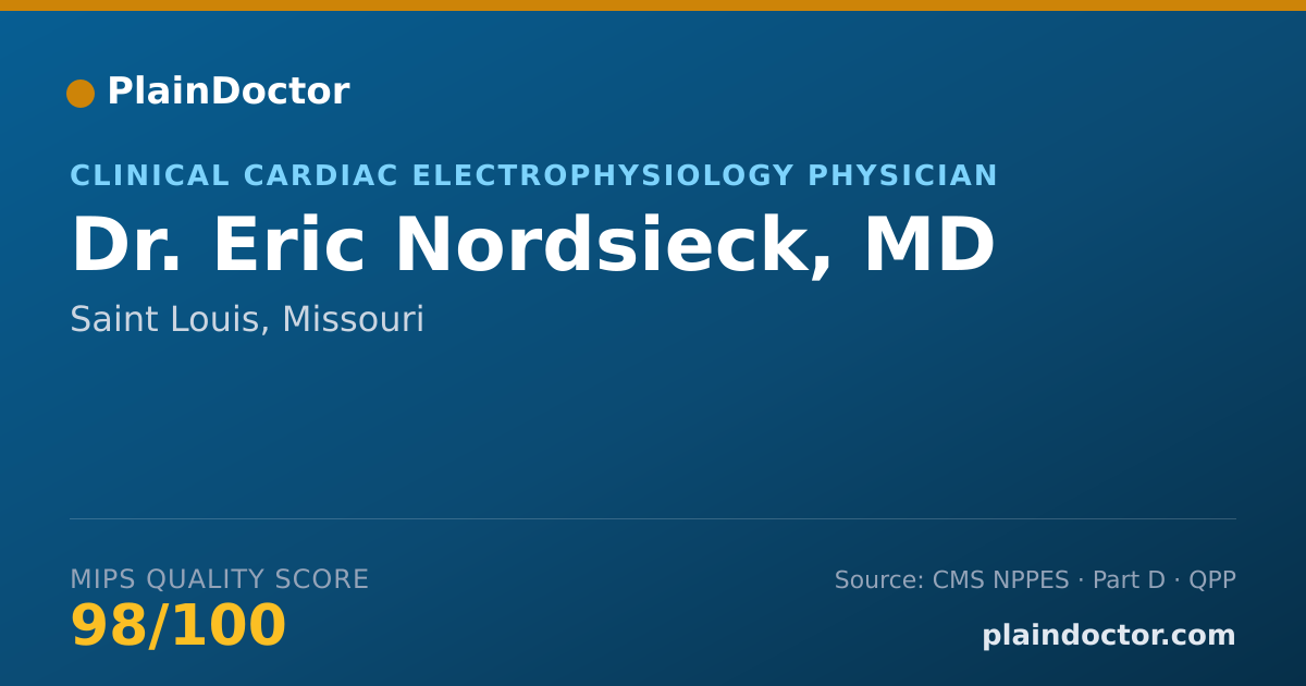 Shareable card for Eric Nordsieck, MD - Clinical Cardiac Electrophysiology Physician, Saint Louis, MO