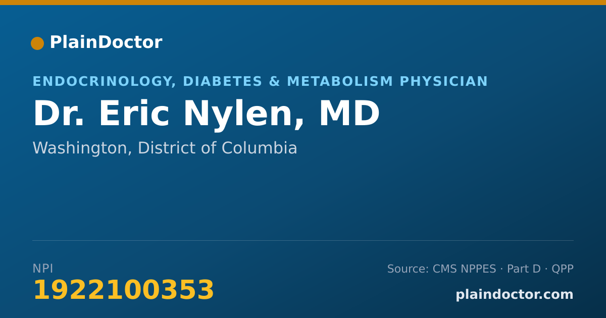 Shareable card for Eric Nylen, MD - Endocrinology, Diabetes & Metabolism Physician, Washington, DC