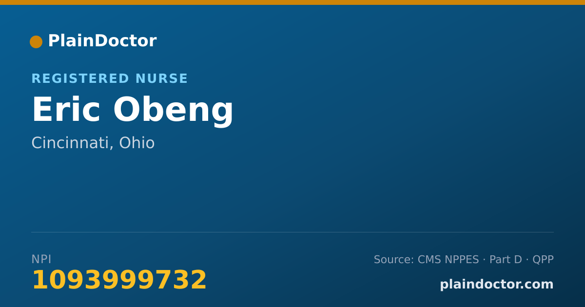 Shareable card for Eric Obeng - Registered Nurse, Cincinnati, OH