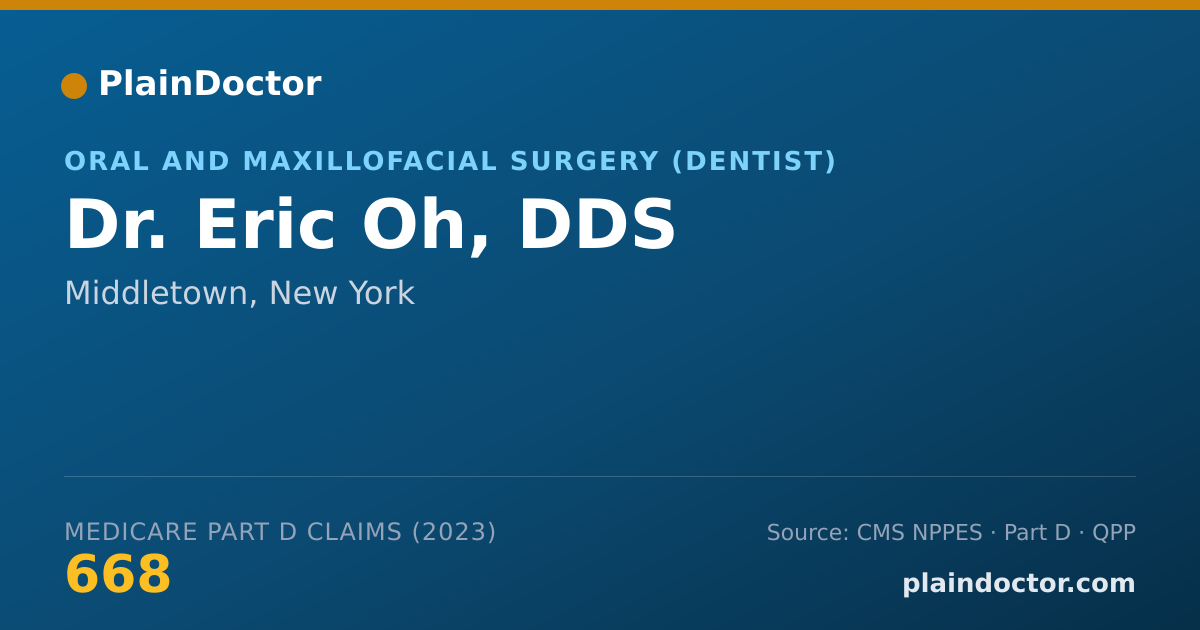 Shareable card for Eric Oh, DDS - Oral and Maxillofacial Surgery (Dentist), Middletown, NY