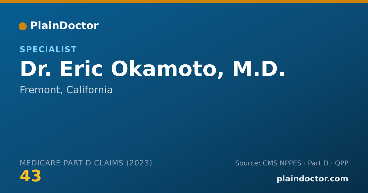 Shareable card for Eric Okamoto, M.D. - Specialist, Fremont, CA