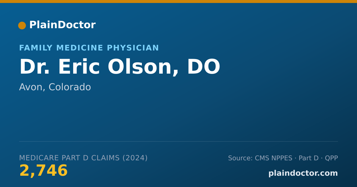 Shareable card for Eric Olson, DO - Family Medicine Physician, Avon, CO