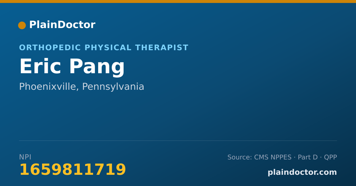 Shareable card for Eric Pang - Orthopedic Physical Therapist, Phoenixville, PA