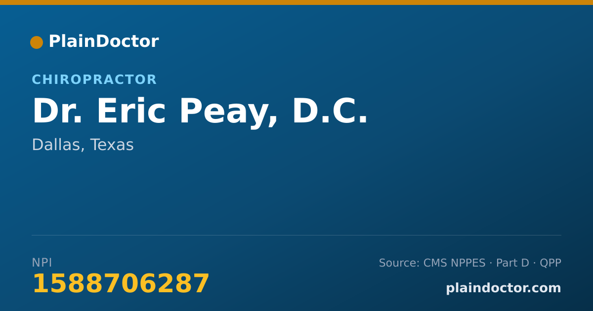 Shareable card for Eric Peay, D.C. - Chiropractor, Dallas, TX