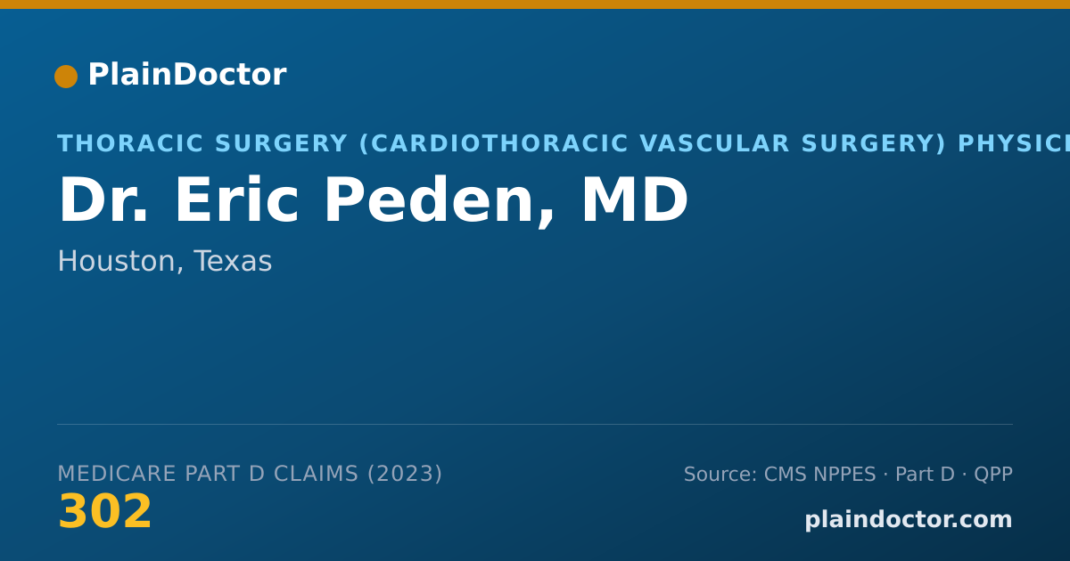 Shareable card for Eric Peden, MD - Thoracic Surgery (Cardiothoracic Vascular Surgery) Physician, Houston, TX