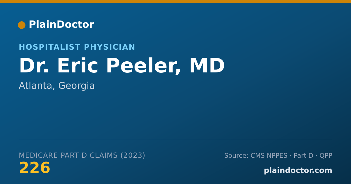 Shareable card for Eric Peeler, MD - Hospitalist Physician, Atlanta, GA