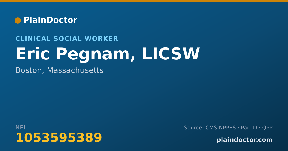 Shareable card for Eric Pegnam, LICSW - Clinical Social Worker, Boston, MA