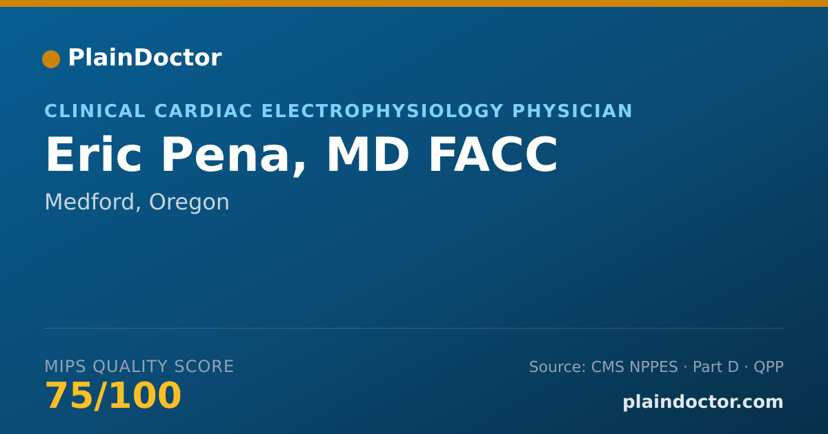 Shareable card for Eric Pena, MD FACC - Clinical Cardiac Electrophysiology Physician, Medford, OR