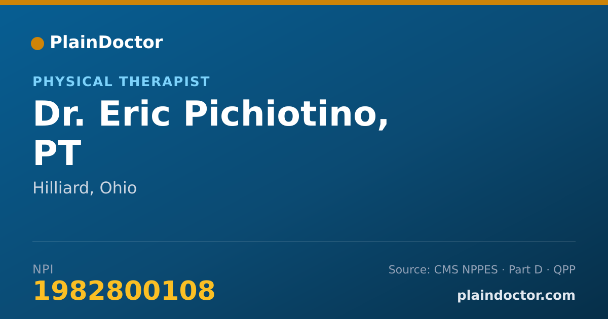 Shareable card for Eric Pichiotino, PT - Physical Therapist, Hilliard, OH