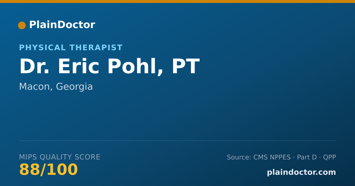 Shareable card for Eric Pohl, PT - Physical Therapist, Macon, GA