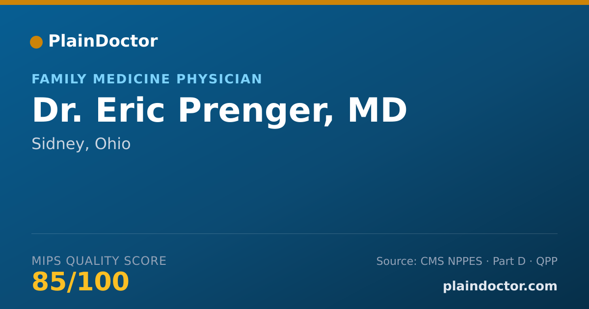 Shareable card for Eric Prenger, MD - Family Medicine Physician, Sidney, OH