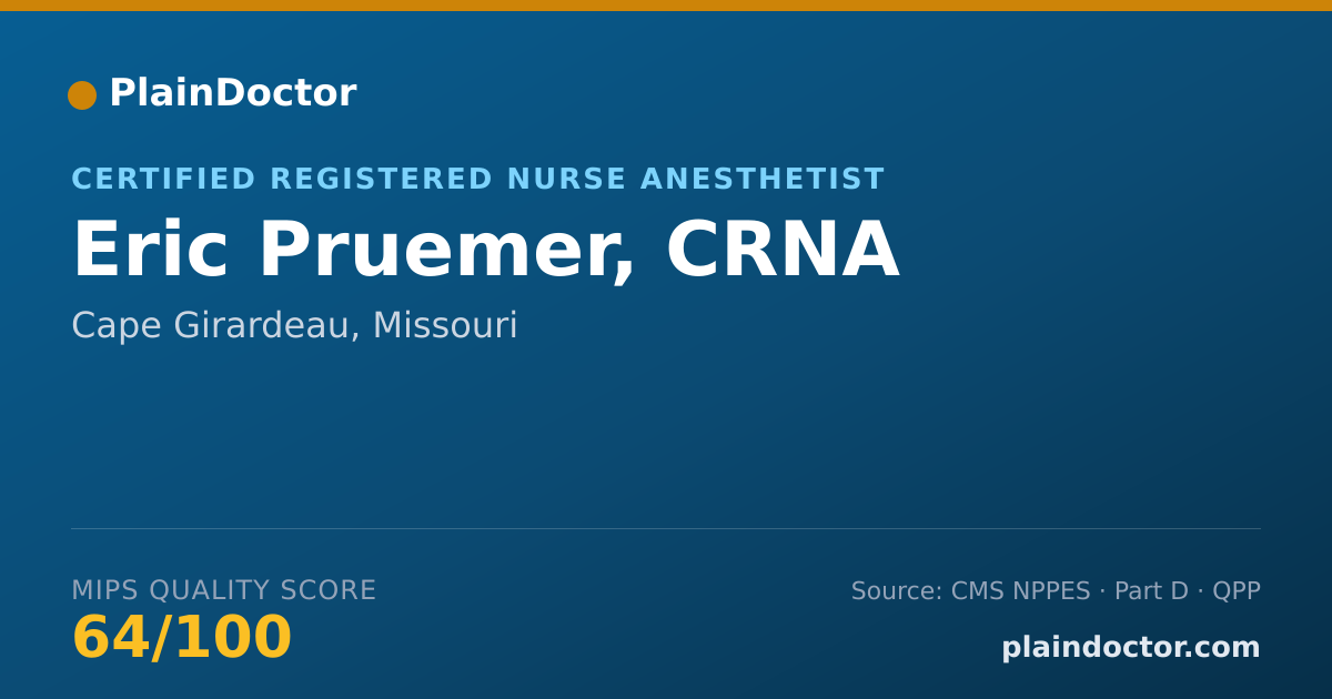 Shareable card for Eric Pruemer, CRNA - Certified Registered Nurse Anesthetist, Cape Girardeau, MO