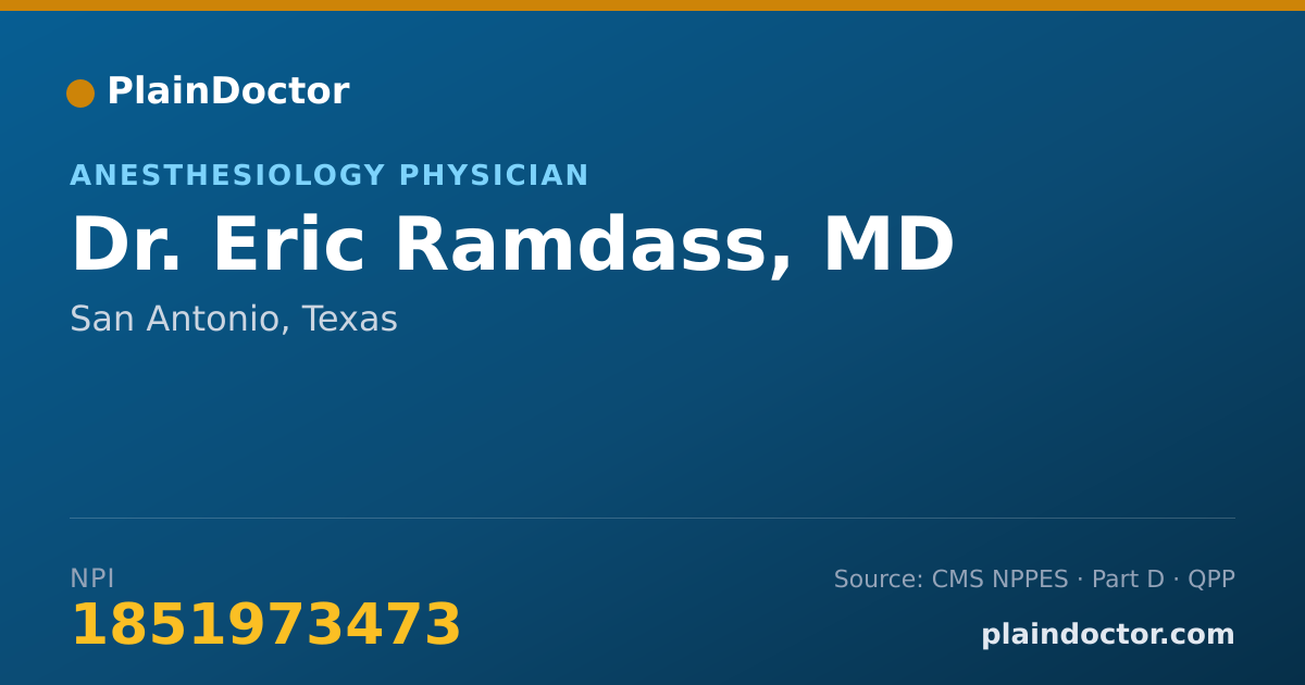 Shareable card for Eric Ramdass, MD - Anesthesiology Physician, San Antonio, TX