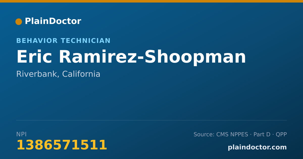 Shareable card for Eric Ramirez-Shoopman - Behavior Technician, Riverbank, CA