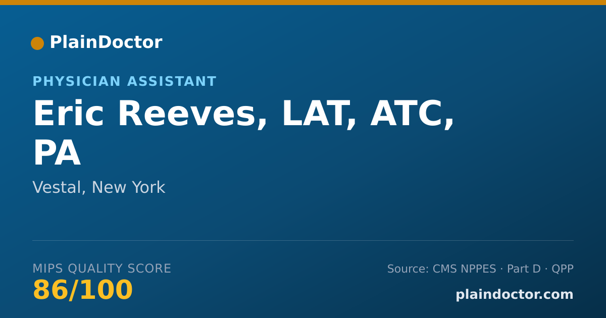 Shareable card for Eric Reeves, LAT, ATC, PA - Physician Assistant, Vestal, NY