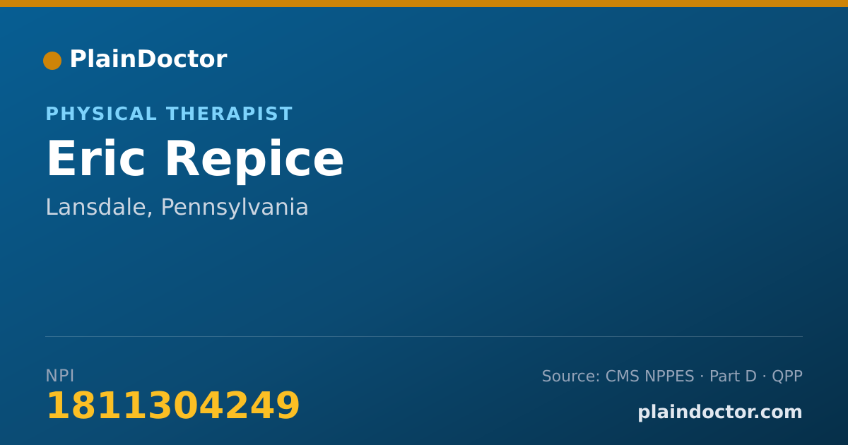 Shareable card for Eric Repice - Physical Therapist, Lansdale, PA