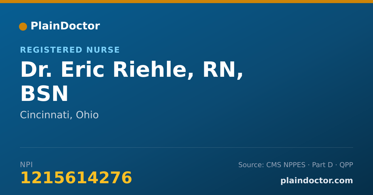 Shareable card for Eric Riehle, RN, BSN - Registered Nurse, Cincinnati, OH