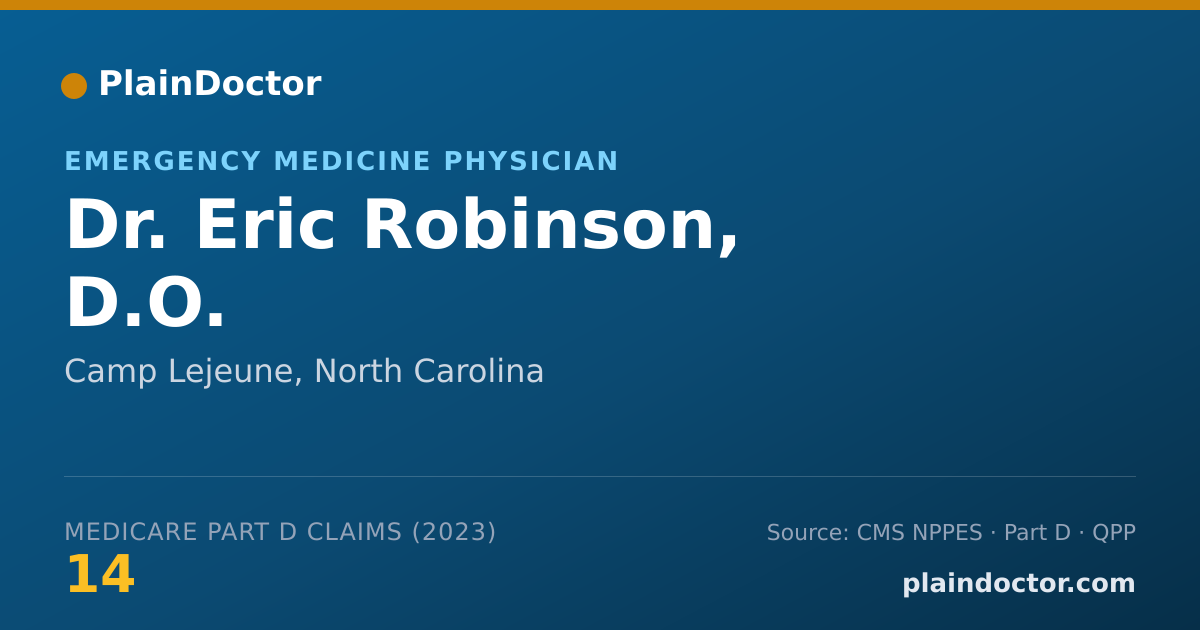 Shareable card for Eric Robinson, D.O. - Emergency Medicine Physician, Camp Lejeune, NC