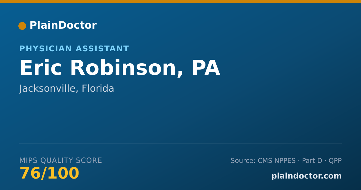 Shareable card for Eric Robinson, PA - Physician Assistant, Jacksonville, FL
