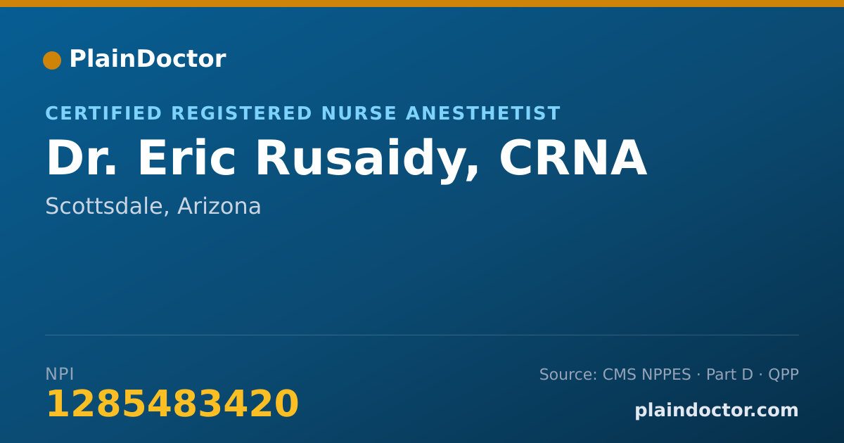 Shareable card for Eric Rusaidy, CRNA - Certified Registered Nurse Anesthetist, Scottsdale, AZ