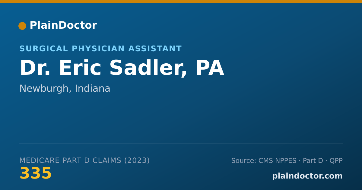 Shareable card for Eric Sadler, PA - Surgical Physician Assistant, Newburgh, IN