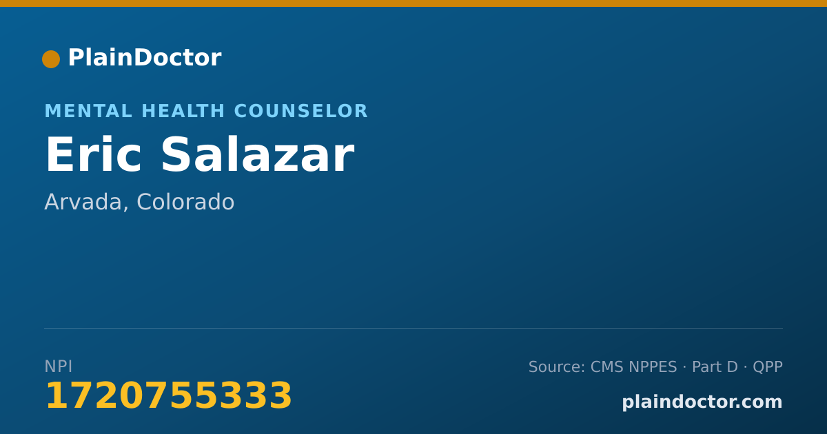 Shareable card for Eric Salazar - Mental Health Counselor, Arvada, CO