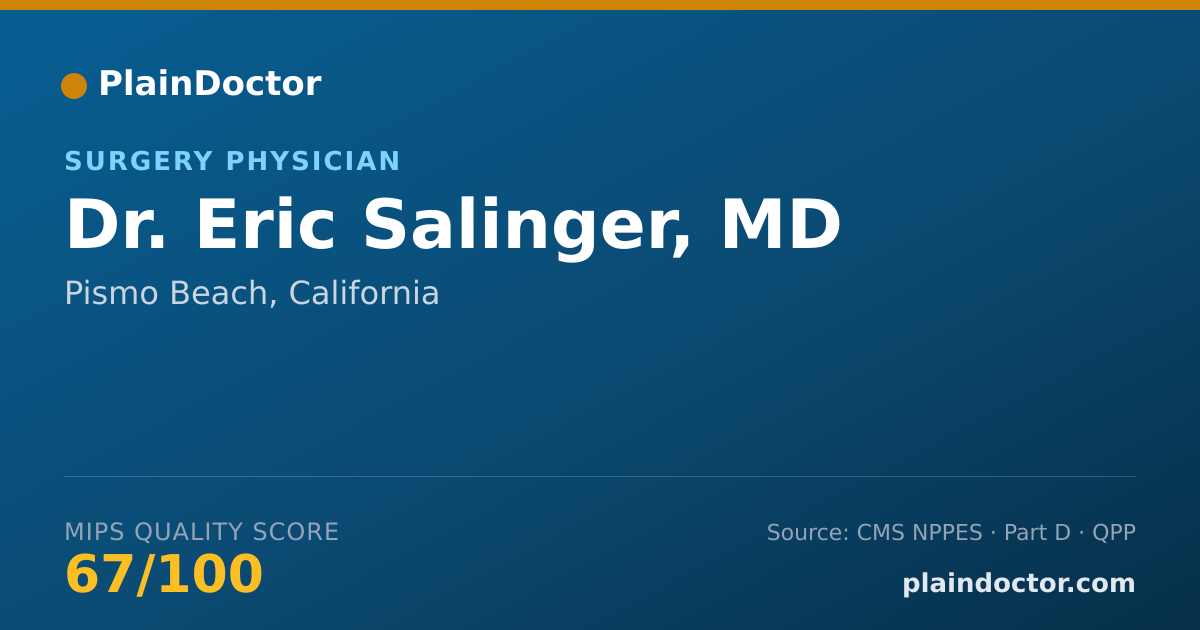 Shareable card for Eric Salinger, MD - Surgery Physician, Pismo Beach, CA