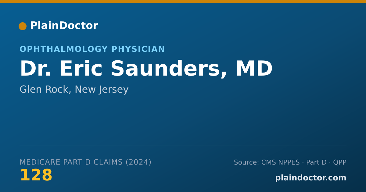 Shareable card for Eric Saunders, MD - Ophthalmology Physician, Glen Rock, NJ